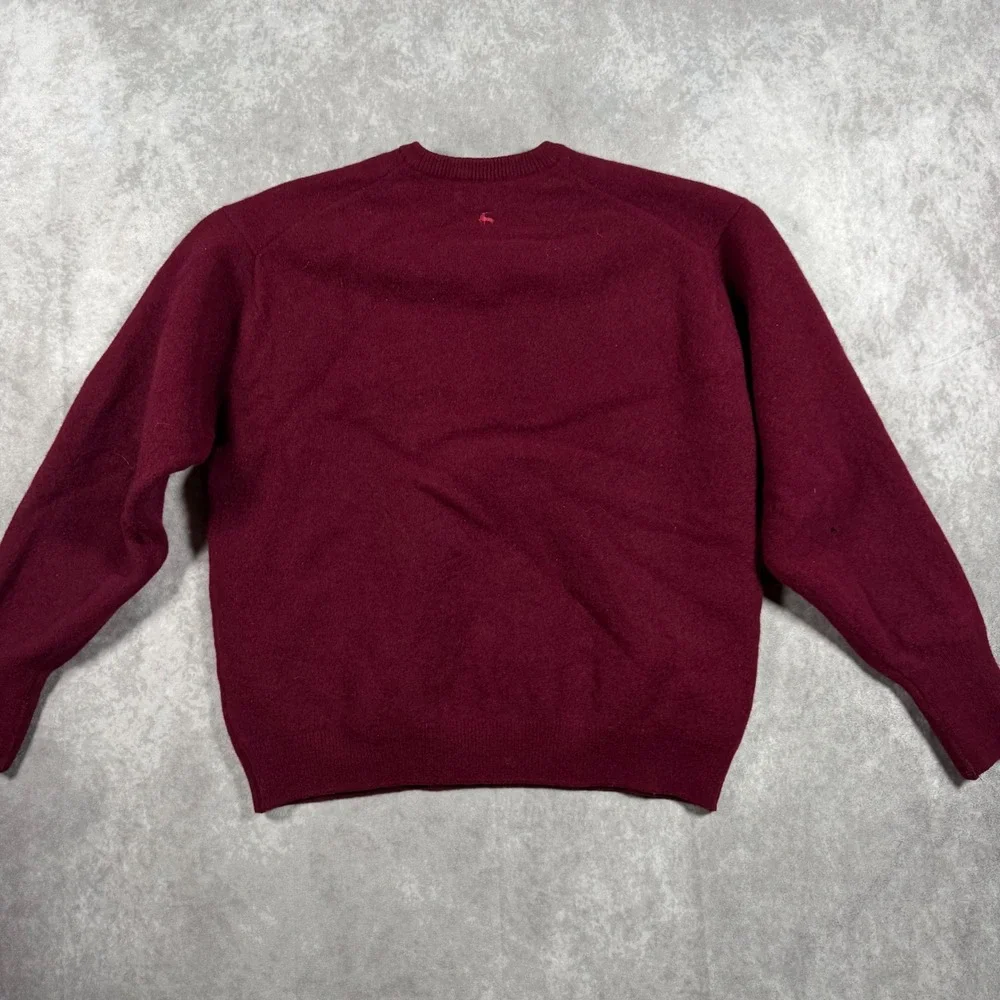 Vintage Peter Scott Lambswool V-Neck Sweater Burgundy Old Reunion Golf Club